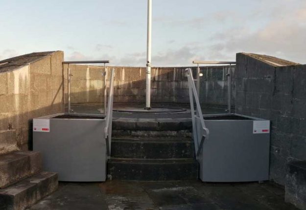 Acknowledgements-on-the-battlements-steps Conservation and Safety Works completed at Athlone Castle
