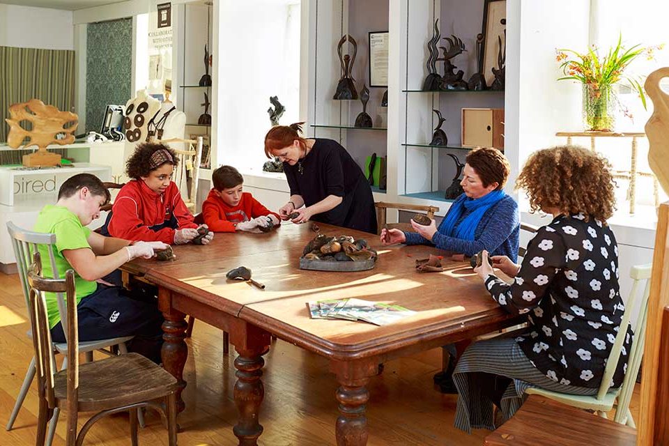 Celtic Roots Studios create beautiful sculptures, carvings and gifts in ancient bog oak, bog yew over 5000 years old. Take tours, learn the craft or book a class and create your own masterpiece such as this group of people.