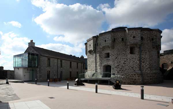 Blue skies surround the castle keep; photo by Ros Kavanagh Athlone Castle keep surrounded by blue skies on another glorious bright and sunny day in the castle courtyard.