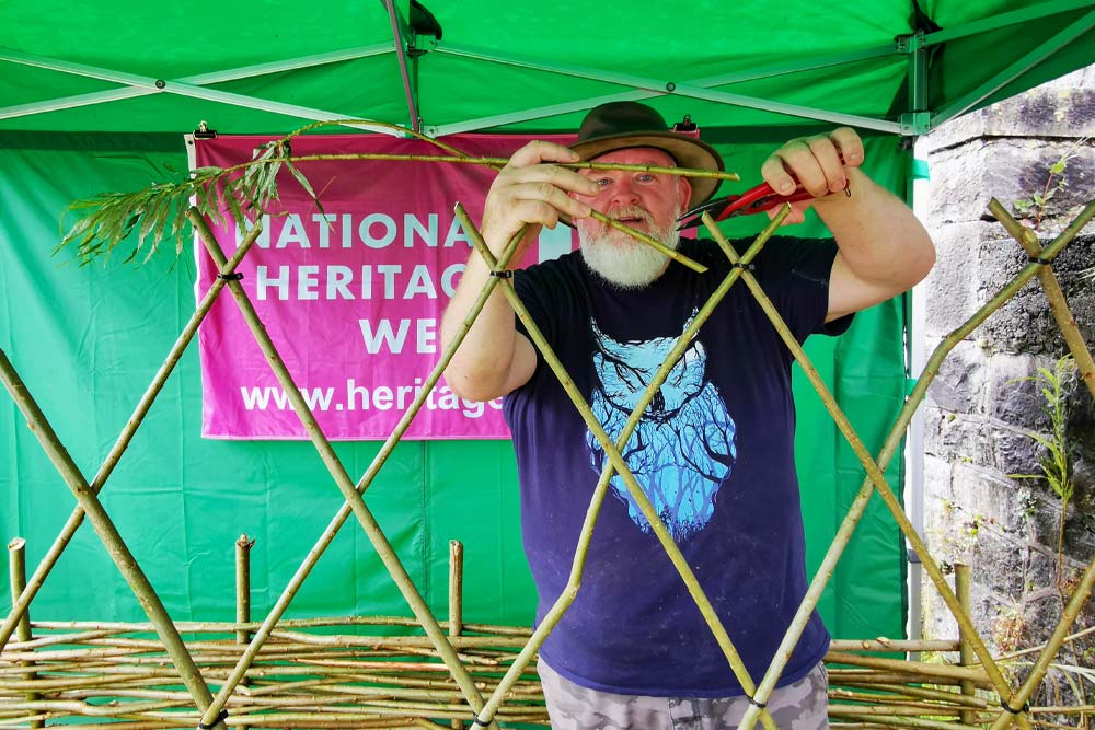 Pat Reid of Wicklow Willow making a traditional willow fence during one of the many events at Athlone Castle Visitor Centre