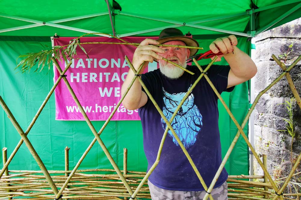 Pat Reid of Wicklow Willow during Heritage Week at Athlone Castle Visitor Centre Pat Reid of Wicklow Willow making a traditional willow fence during one of the many events at Athlone Castle Visitor Centre