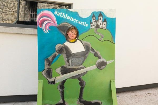 A young visitor pretends he’s an heroic Knight at Athlone Castle