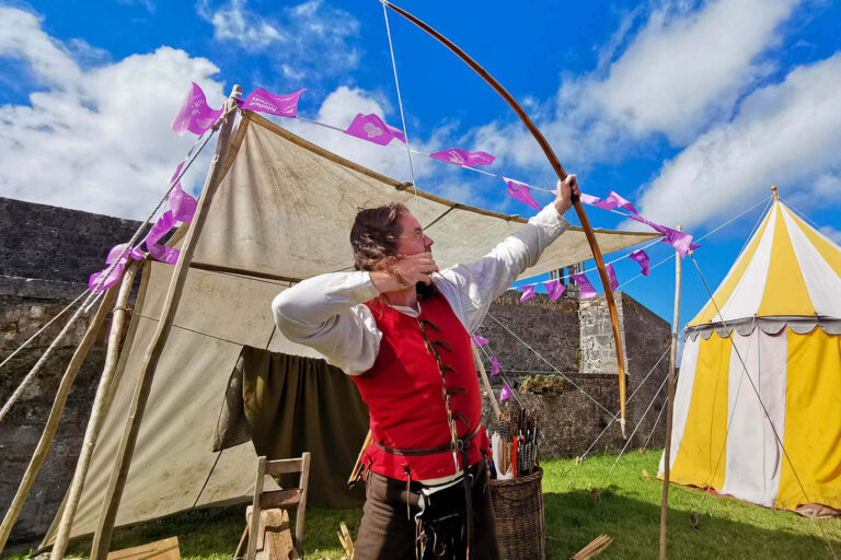 Jack Pinson of Living Longbows demonstrating bow making techniques at Athlone Castle Visitor Centre's Open Day for Heritage Week Storm The Castle.