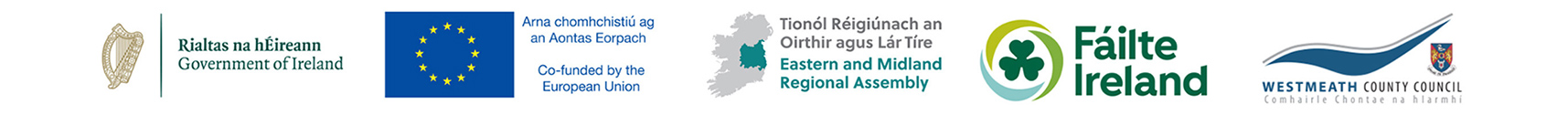 Government of Ireland European Union Eastern and Midlands Regional Assembly Failte Ireland and Westmeath County Council logos